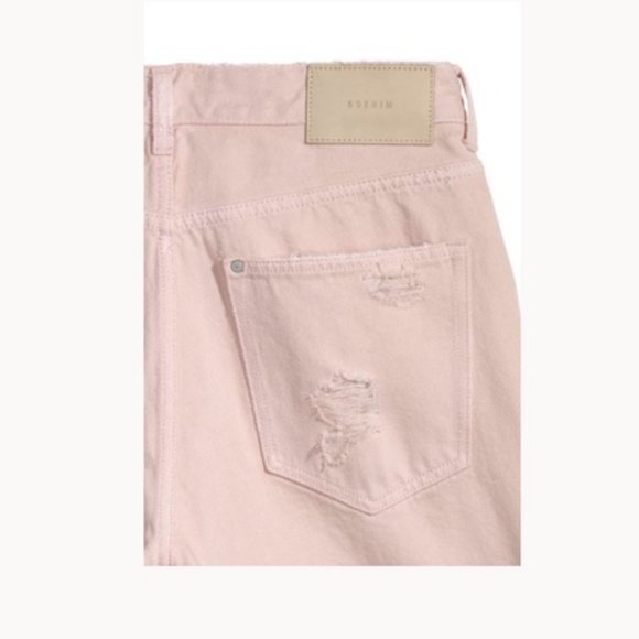 H&M Boyfriend Look Distressed Salmon Demin Jeans Size 2 NWT - Picture 5 of 9